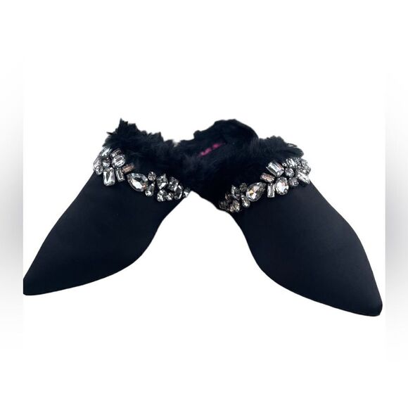 Isaac Mizrahi Live! Polyester Pointy Toe Bedazzled Mules New in Box Size 6.5 - Picture 3 of 10